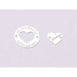 E0586-G-Set banut/inima "Mother`s Love" Ag 925 diametru16.5mm / grosime 0.33 mm-1 set