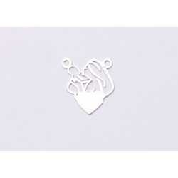E0608 N Link din argint 925 mama cu bebe 17x15mm 0.5mm