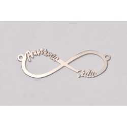 Infinit decupat din argint cu 2 nume cca 16x38mm Infinit decupat din argint cu 2 nume cca 16x38mm