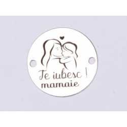 E0389 GS Link din argint Te iubesc mamaie 16.5mm 0.33mm