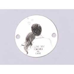 E0386 GS Link din argint I love you forever and ever 16.5mm 0.33mm E0386 GS Link din argint I love you forever and ever 16.5mm 0.33mm