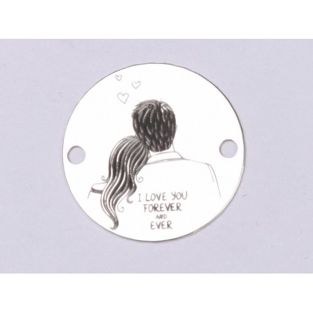 E0386 GS Link din argint I love you forever and ever 16.5mm 0.33mm