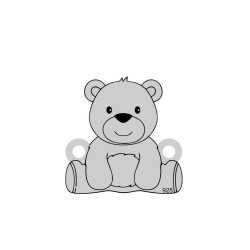 E0081-G-Link ursulet din argint 13x13mm 0.4mm