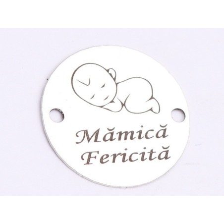 E0579 G Link din argint 925 Mamica fericita 14mm 0.33mm 1 buc