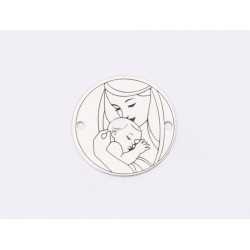 E1302 GS Link rotund argint 925 mama cu bebelus 16.5 mm -1 buc E1302 GS Link rotund argint 925 mama cu bebelus 16.5 mm -1 buc