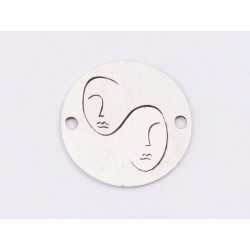 E1376-N-Link banut din argint Chipuri, model abstract, 12mm 0.4mm - 1 buc E1376-N-Link banut din argint Chipuri, model abstract, 12mm 0.4mm - 1 buc