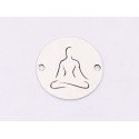 E1377-N-Link banut din argint Lotus Yoga, 12mm 0.4mm - 1 buc