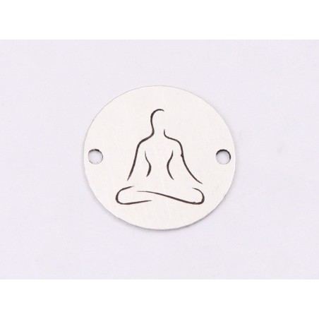 E1377-N-Link banut din argint Lotus Yoga, 12mm 0.4mm - 1 buc