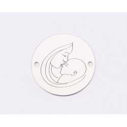 E1305 GS Link rotund argint 925 mama cu bebe 16.5 mm -1 buc E1305 GS Link rotund argint 925 mama cu bebe 16.5 mm -1 buc