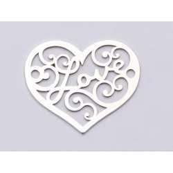 E0818-N-Link argint 925 Inima filigranata - 1 buc