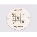 E1244-GS-Link din argint "Won my heart...." 16.5 mm / grosime 0.33 mm-1 buc