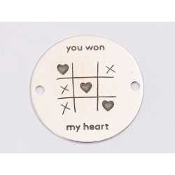 E1244-GS-Link din argint "Won my heart...." 16.5 mm / grosime 0.33 mm-1 buc E1244-GS-Link din argint "Won my heart...." 16.5 mm / grosime 0.33 mm-1 buc