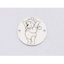 E1320-GS-Link banut argint 925 Winnie de Pooh 16.5mm - 1 buc