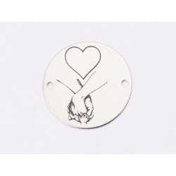 E1294 GS Link rotund argint 925 Holding hands 16.5mm 1 buc E1294 GS Link rotund argint 925 Holding hands 16.5mm 1 buc
