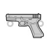 E0072-G-Link decupat argint 925 Pistol 16 x 10 mm 0.4mm-1 buc