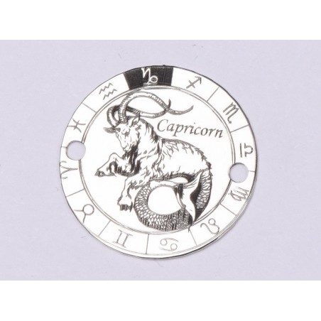 E0359 GS Link din argint 925 gravat cu zodia Capricorn 16.5mm 0.33mm