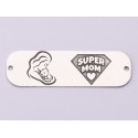 E1075-G-Link Oval Argint 925 Super Mom - 1 buc