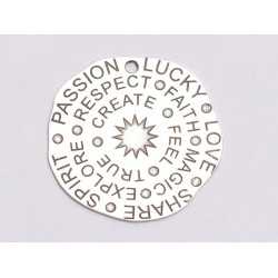 E1115-G-Charm argint 925 Virtuti 16.5mm, 0.33mm grosime-1buc