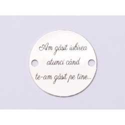 E1032-GS-Link Argint I Found Love 16.5mm 0.33mm