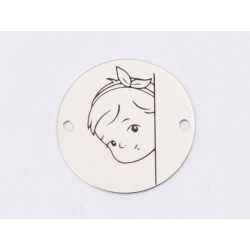 E1297 GS Link rotund argint 925 Baby girl 16.5mm 1 buc E1297 GS Link rotund argint 925 Baby girl 16.5mm 1 buc