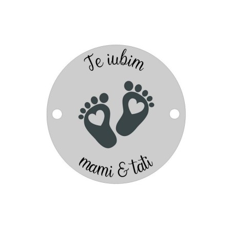 E0532 GS Link din argint 925 te iubim mami si tati 16.5mm 0.33mm 1 buc