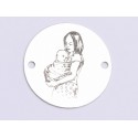 E0509-GS-Link rotund argint 925 Mom holding Baby 1 buc