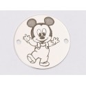 E1248-GS-Link din argint "Dancing Mickey" 16.5 mm / grosime 0.33 mm-1 buc