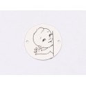 E1296 GS Link rotund argint 925 Baby boy 16.5mm 1 buc