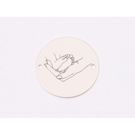 E1274 GS Link rotund argint 925 Holding the baby's feet 16.5mm 1 buc