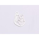 E0611 N Charm din argint 925 mama cu bebe si copil 20x15mm 0.5mm