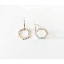 E0562 N Cercel din argint 925 hexagon 11x9mm 0.5mm