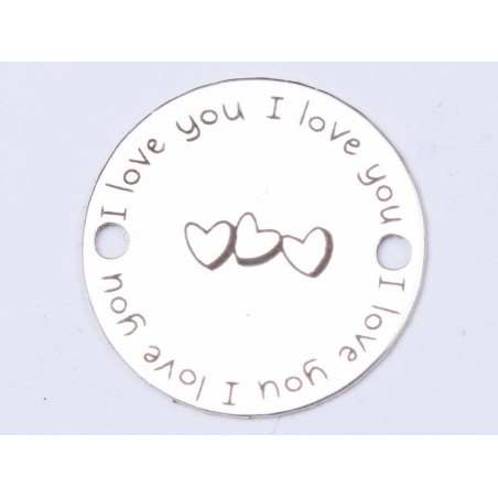 E0413 GS Link din argint I Love You 16.5mm 0.33mm