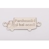 E0163-G-Link TIR decupat din argint 925 25x10mm text gravat "Parcheaza-l si hai acasa"