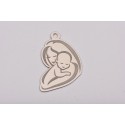 E0167-G-Charm mama si copilul 10x15mm grosime 0.33mm