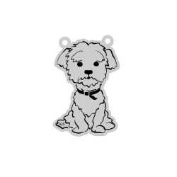 E0495 G Charm din argint 925 bichon frise 26x17mm 0.5mm