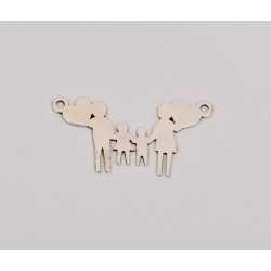 E0186-N-Link familie fata si baiat cu inimi din argint 925 25x13mm 0.6mm-1 buc