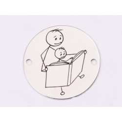 E1368-GS-Link din argint 925 Tata cu fiu 16.5mm - 1 buc E1368-GS-Link din argint 925 Tata cu fiu 16.5mm - 1 buc