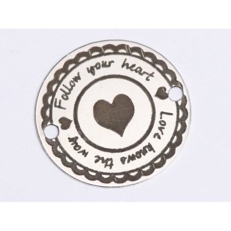 E0405 GS Link din argint Follow your heart 16.5mm 0.33mm