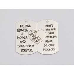 E1262-G-Set familie "Daddy's girl, Mama's world" 40x35mm, 0.5 mm-1 buc