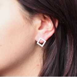 E0570 N Cercel din argint 925 romb 12x12mm 0.5mm