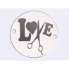 E0382 GS Link din argint LOVE scissors 16.5mm 0.33mm