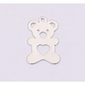 E1205-N-Charm din argint ursulet 15x10mm 0.5mm - 1 buc