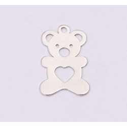 E1205-N-Charm din argint ursulet 15x10mm 0.5mm - 1 buc