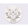 E1301 GS Link rotund argint 925 Sphynx cat 16.5mm 1 buc