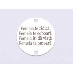 E0847-GS-Link argint 925 Puterea Femeii 16.5 x 16.5 mm, 0.33mm