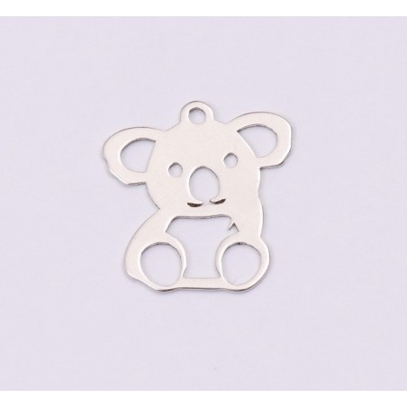 E1206-N-Charm din argint urs koala 14x13mm 0.5mm