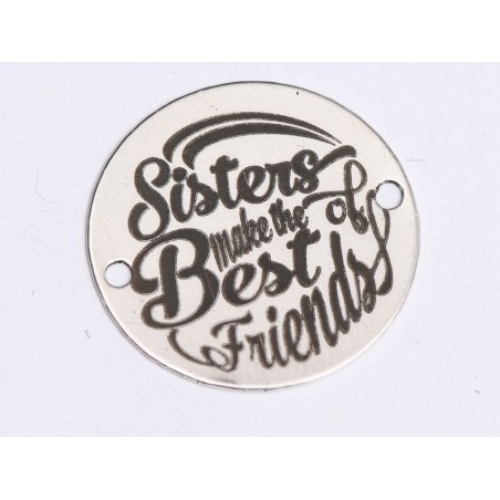 E0400 GS Link din argint Sisters make the best friends 16.5mm 0.33mm