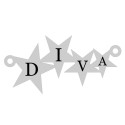 E0450G Link din argint cu 4 stelute inscriptionat DIVA 20x10mm 0.50mm