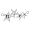 E0450G Link din argint cu 4 stelute inscriptionat DIVA 20x10mm 0.50mm