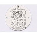 E1325-GS-Link banut argint 925 "Be kind, work hard ..." 16.5mm - 1 buc